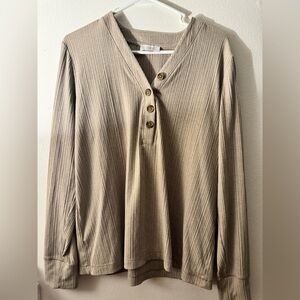 LOFT Ribbed Beige Sweater top xl